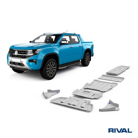 Juego de protecciones (Radiador, Motor, Caja de cambios, Caja de transferencia, Depósito de combustible, Brazos delanteros) Ford Ranger 2022-;  Volkswagen Amarok 2023-; 2 l. / diesel; 3 l. / diesel